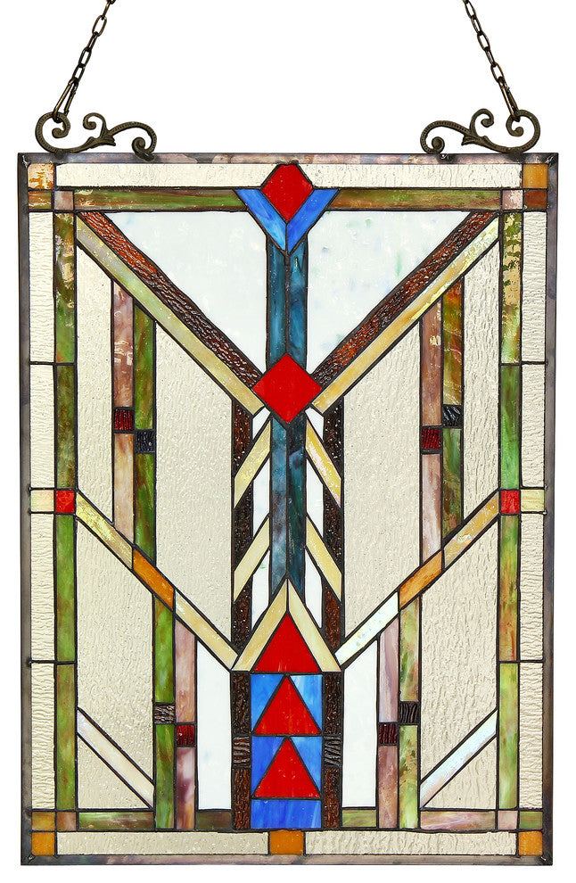 Vanderleck Tiffany-Glass Window Panel 17.5"x25"