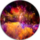 Universe Fractal Burst, Abstract Abstract Art Disc Metal Artwork, 23"
