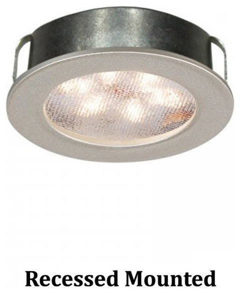 WAC Lighting LED Button Light, Brushed Nickel, Round, 2700k Warm White