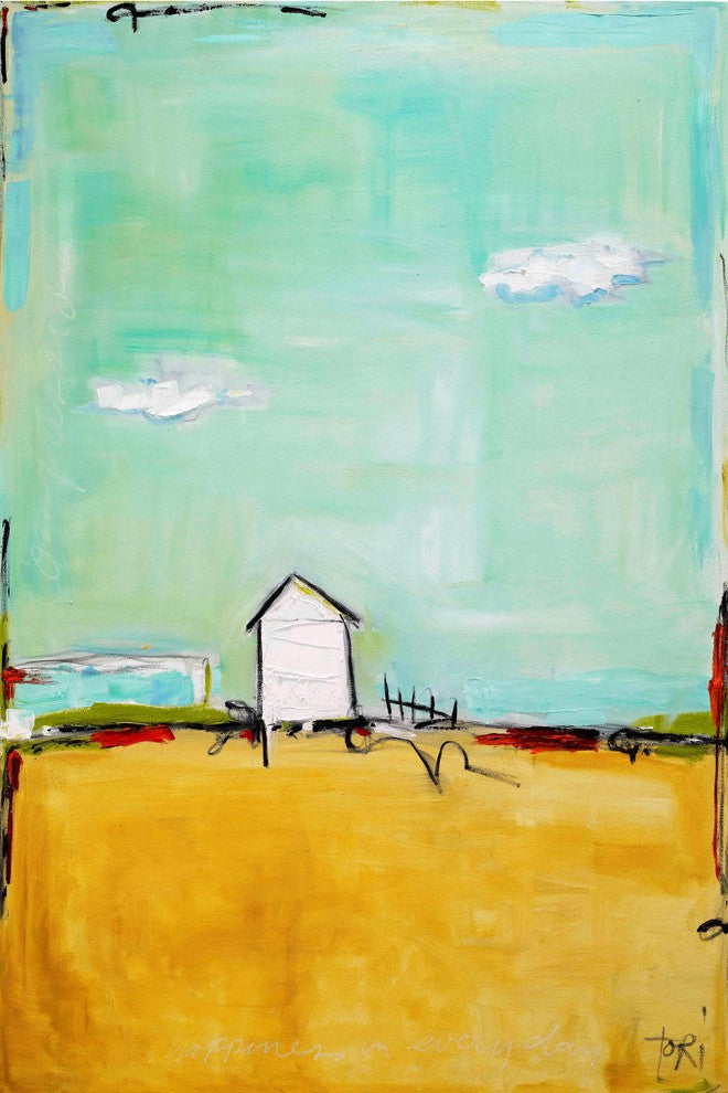"Happiness Everyday" Painting Print on Canvas by Tori Campisi