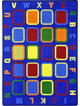 Kid Essentials Rug, Alphabet Tiles, 7'8"x10'9"