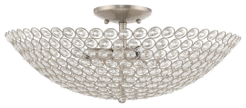 Livex Lighting Brushed Nickel 4-Light Ceiling Mount