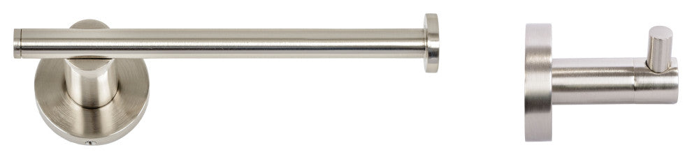 Italia Venezia Series Brushed Nickel Toilet Paper Holder and Robe Hook Set
