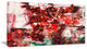 Red Flowers Abstract Background, Large Abstract Canvas Artwork, 32"x16"