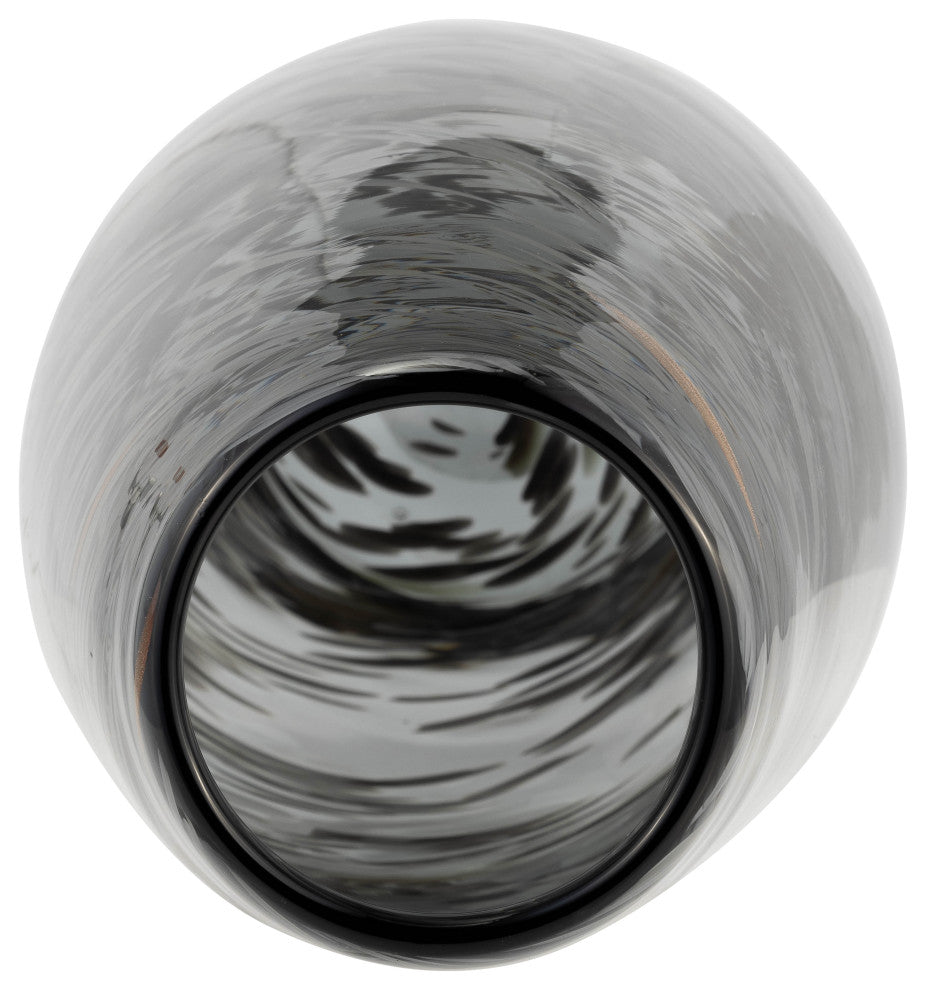 Glass, 20"H Swirl Vase, Black