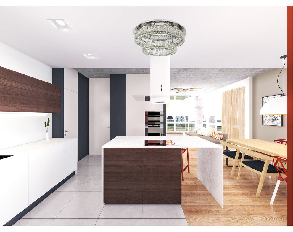 Monroe LED Light Chrome Flush Mount