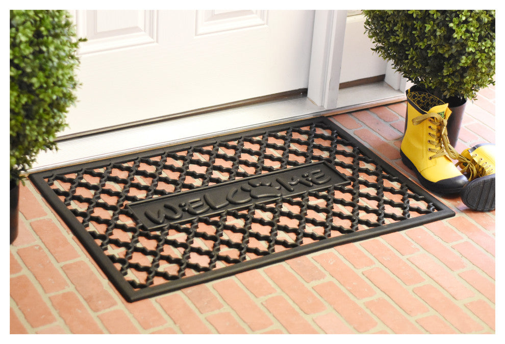 Welcome Paw Rubber Doormat