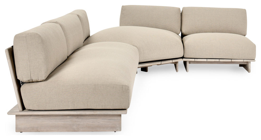Livia Outdoor Teak Modular Sectional
