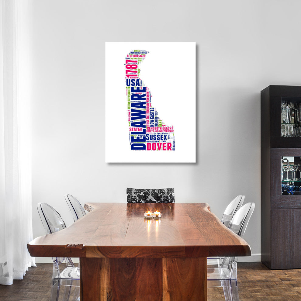 "Delaware Word Cloud Map" Fine Art Print