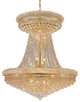 Elegant Primo Foyer Hall Light, Gold Finish With Royal Cut Crystal