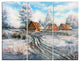"Snow Village" Glossy Metal Wall Art, 3 Panels, 36"x28"