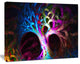 Magical Multi color Psychedelic Tree, Abstract Canvas Art Print, 20x12