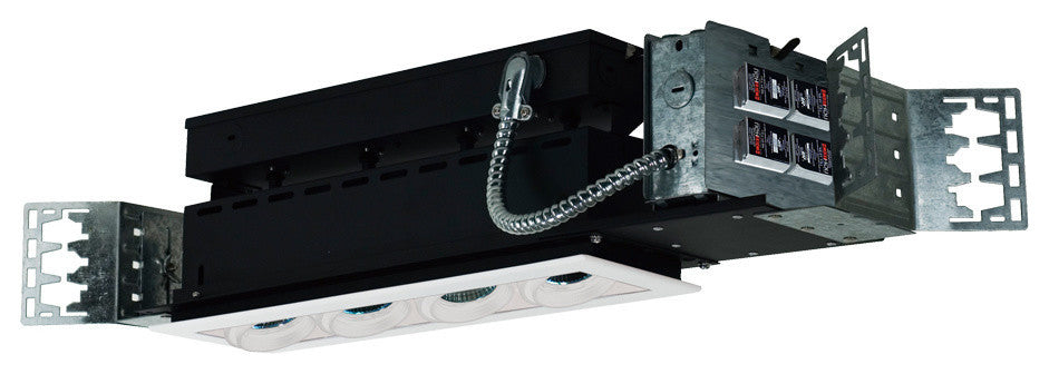 4-Light Linear New Construction, White Trim, White Gimbal, White
