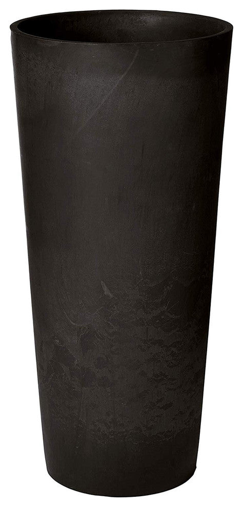 Contempo Tall Round Planter, Black