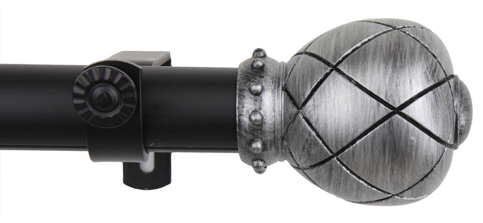 Supreme Curtain Rod, Black, 66-120"