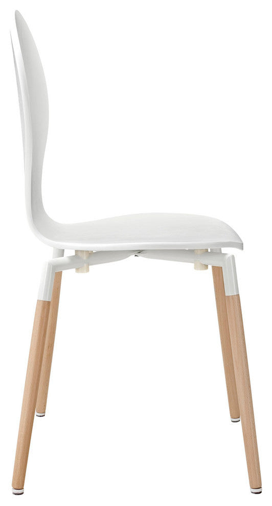 Modern Contemporary Kitchen Wood Dining Chair Set of 2 White