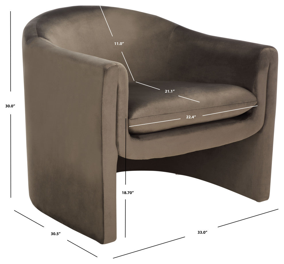 Safavieh Laylette Upholstered Accent Chair, Dark Brown