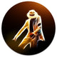 Moonwalker In Dance Style, Modern Portrait Round Wall Art, 11"