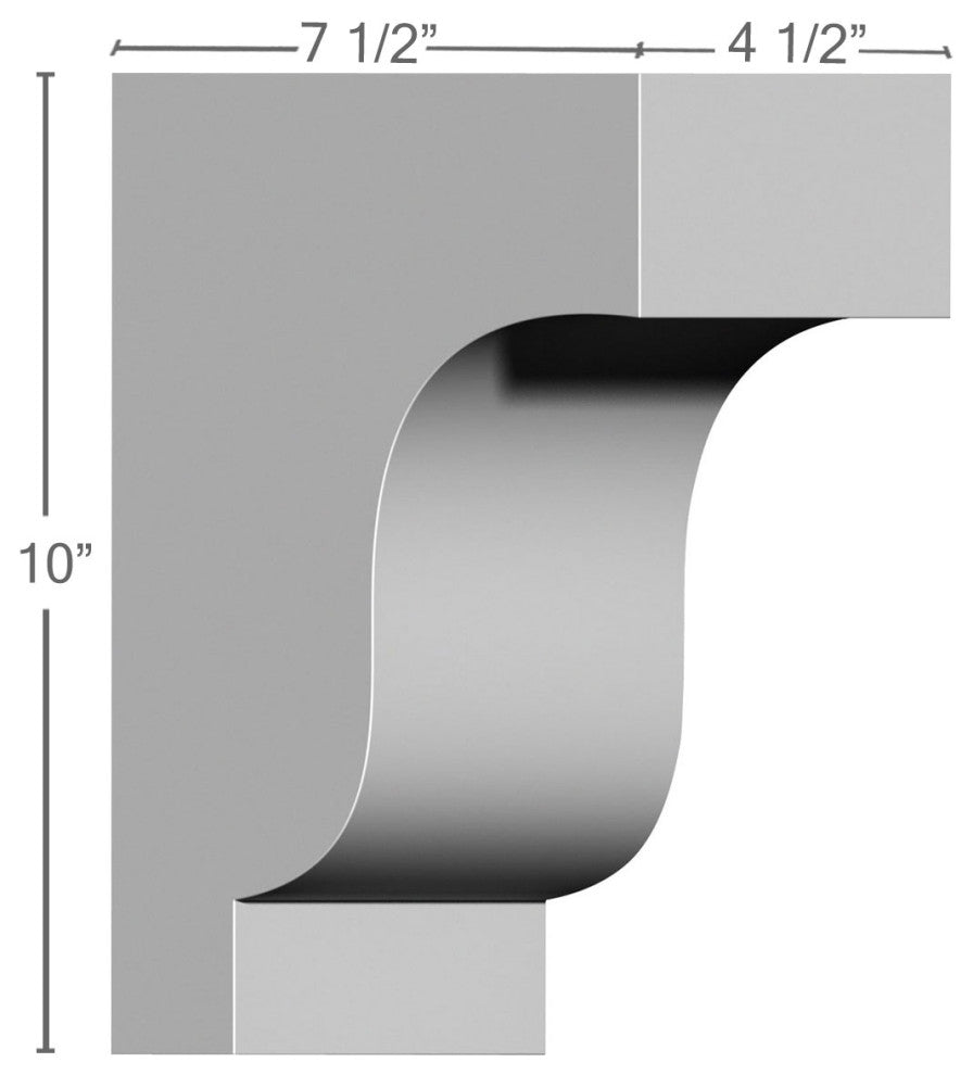 4 1/2"W x 7 1/2"D x 10"H Traditional Corbel