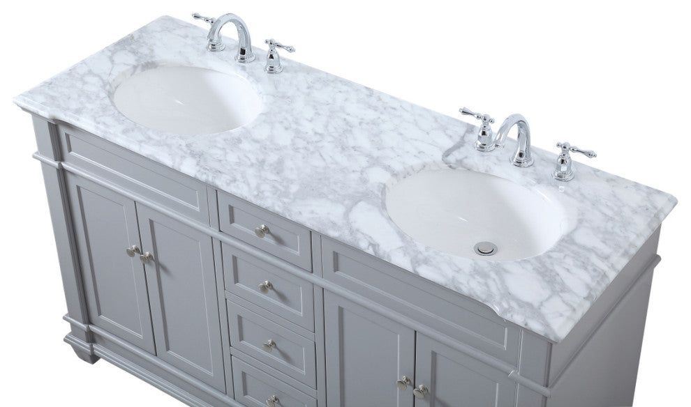 Home Living 60" Double Bathroom Vanity Set, Gray