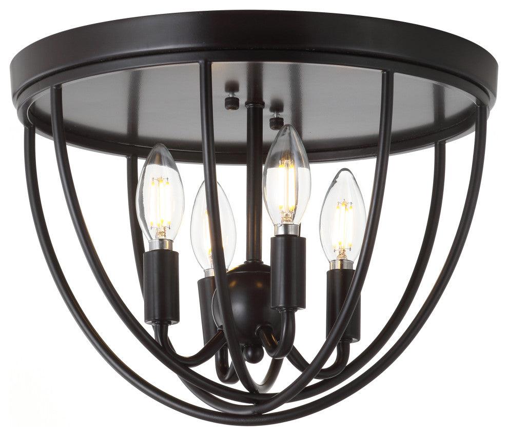 Peter 13.75" Metal Led Flush Mount, Oil Rubbed Bronze