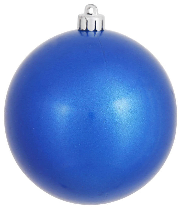 Vickerman 4" Blue Candy Ball Ornament, 6 per Bag
