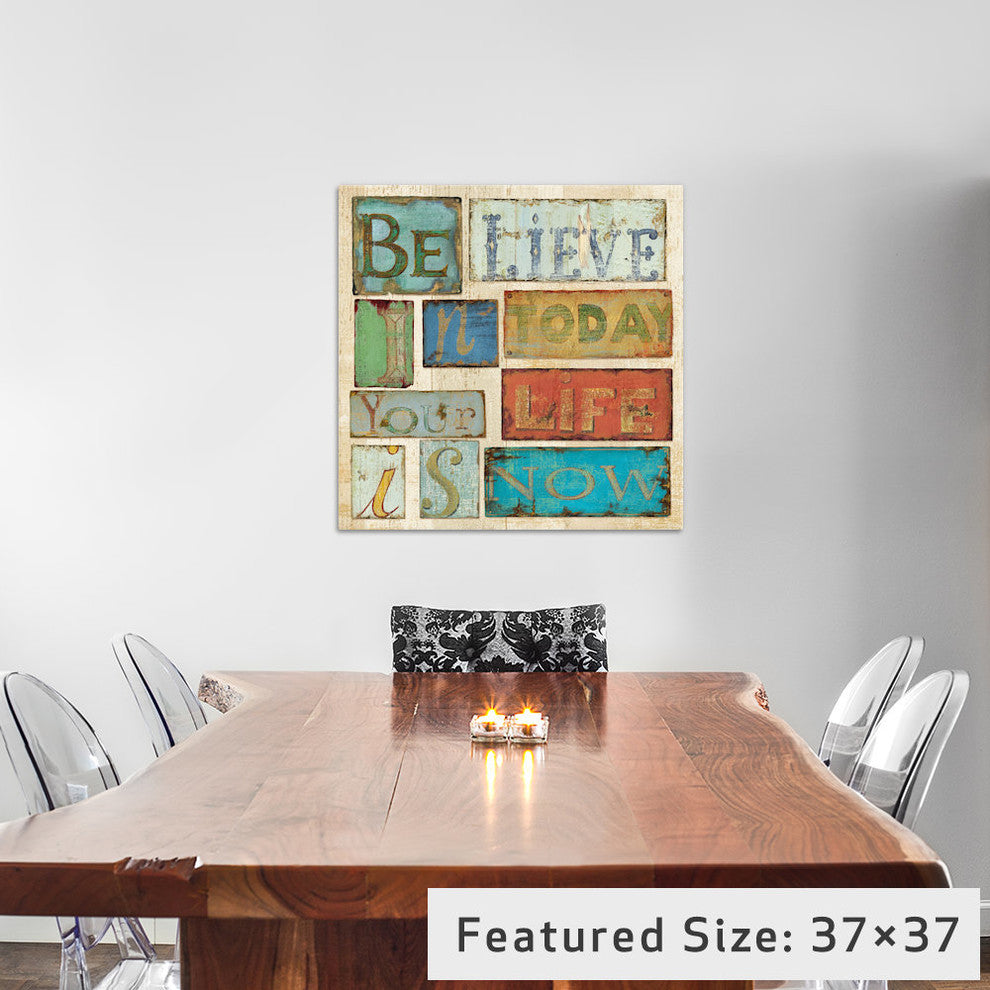 "Believe & Hope" by Daphne Brissonnet, Canvas Print, 18"x18"