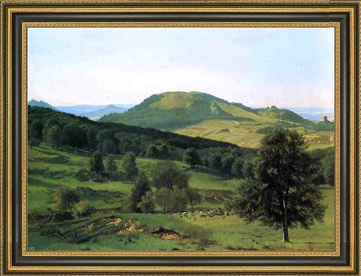Albert Bierstadt Hill and Dale Framed Premium Canvas Print, 18"x27"