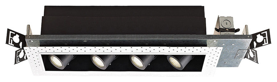 LED Precision Four-Light Non-IC Housing, 2700K Spot, Universal Input and 0-10V