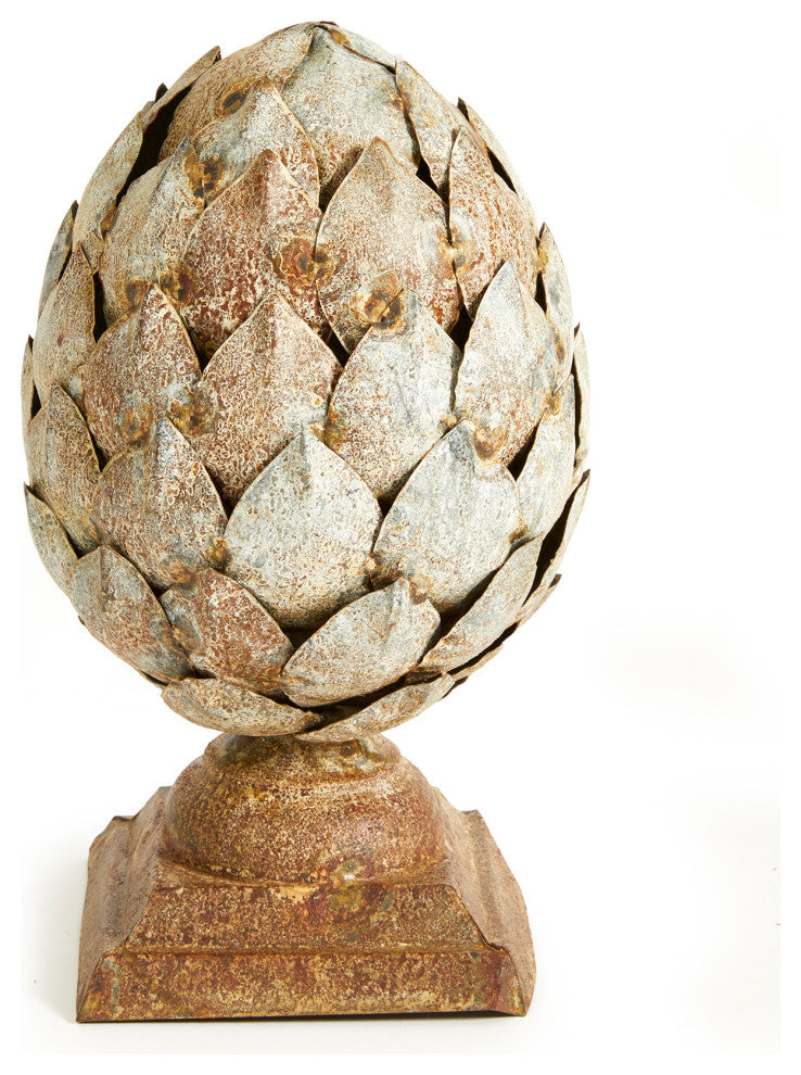 Weathered Metal Artichoke Finial Small