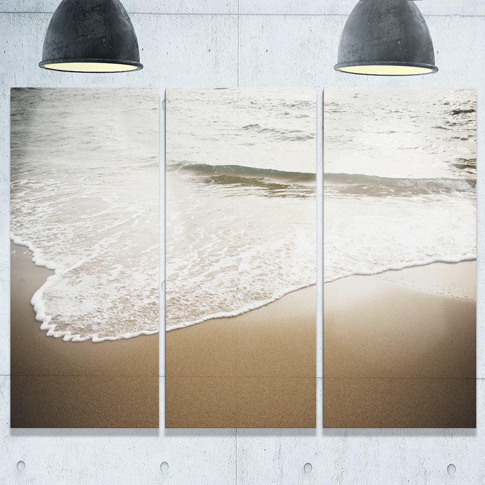 "White Waves in Mediterranean Sea" Metal Wall Art, 3 Panels, 36"x28"