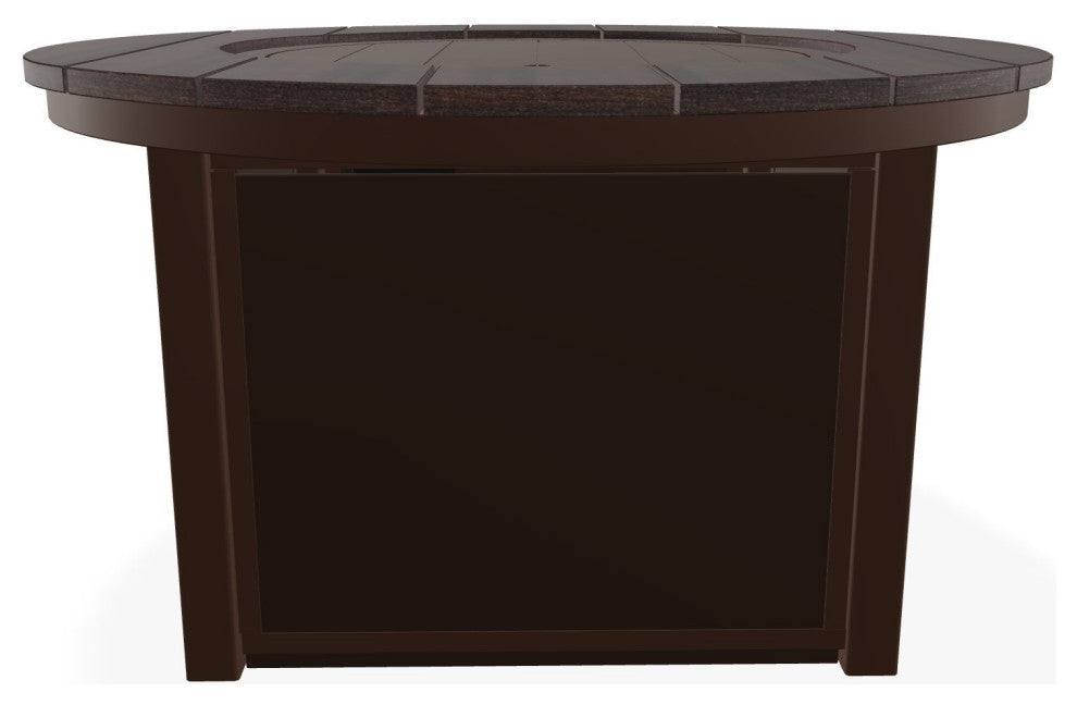 42" Marine Grade Fire Table with Propane Shelf, Kona/Chestnut