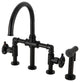 KS2330CG Bridge Kitchen Faucet With Brass Sprayer, Matte Black