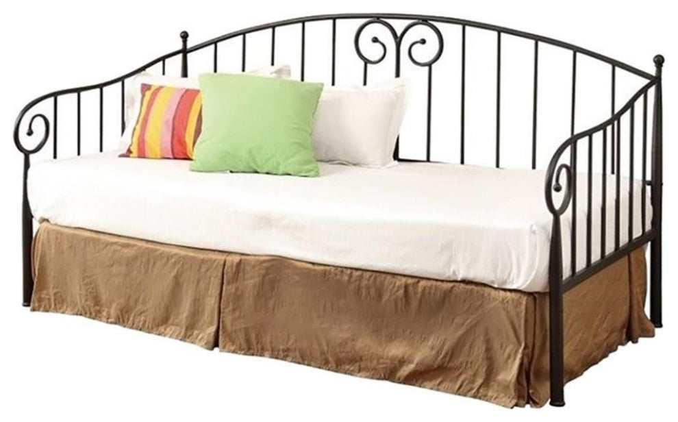 Coaster Grover Traditional Twin Metal Daybed with Scrolled Accents in Black