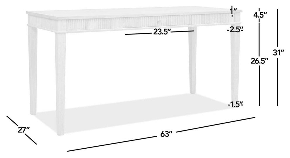 Dumont 1-Drawer Fluted Home Office Writing Desk, Natural Blonde