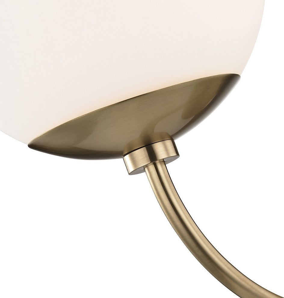 Carrie Wall Sconce With Opal Etched Glass, Finish: Aged Brass