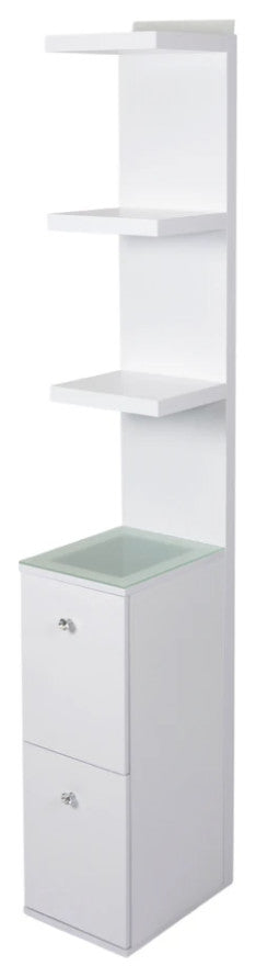 SlayStation Natalie Column with Drawers, White