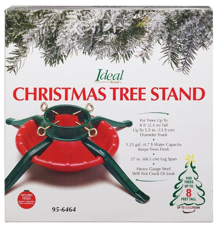 Jack-Post 95-6464 Steel Christmas Tree Stand for Up To 8', 4-Legs, Red and Green