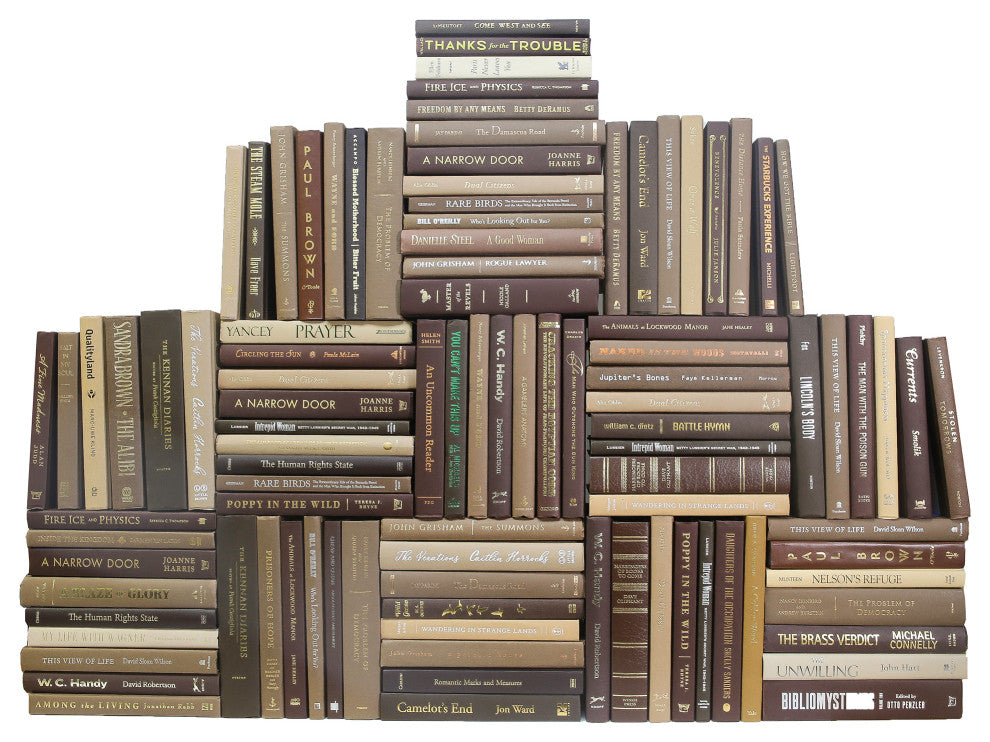 Modern Book Wall Set, Chocolate, Set of 100