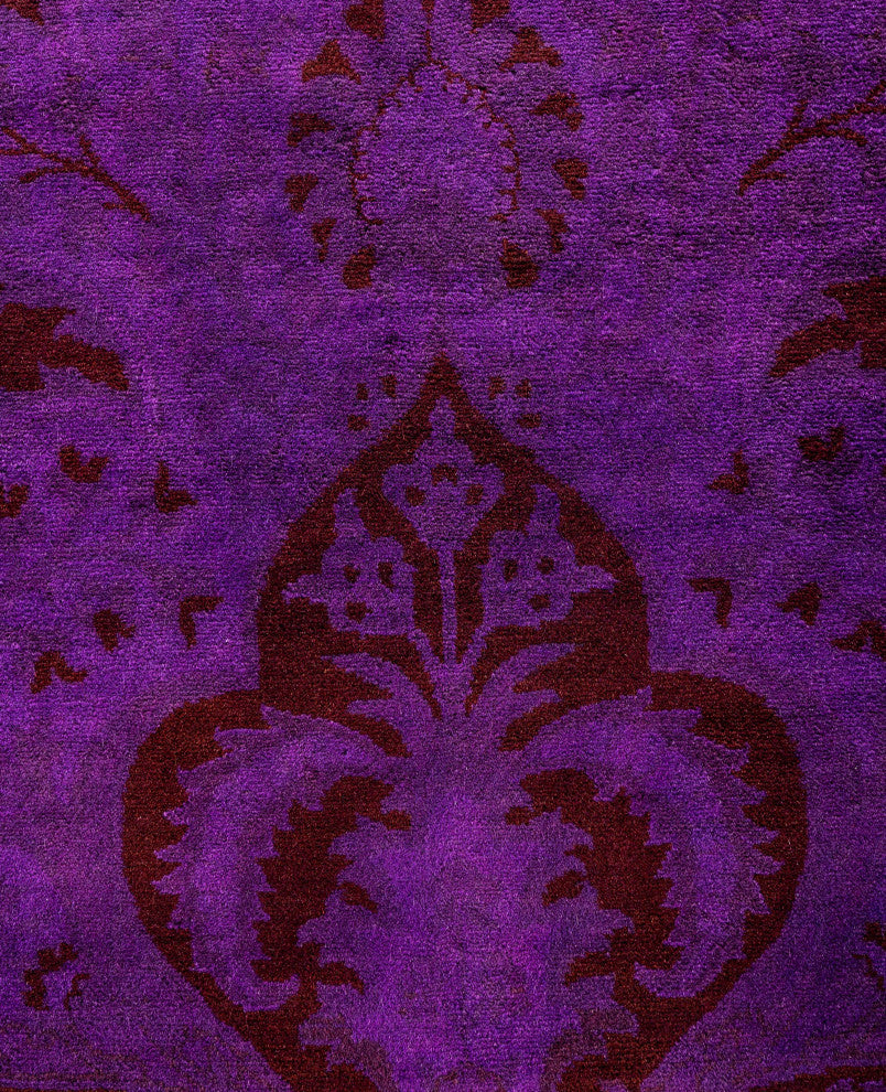 Overdyed One-of-a-Kind Hand-Knotted Area Rug Purple, 10' 2" x 14' 4"