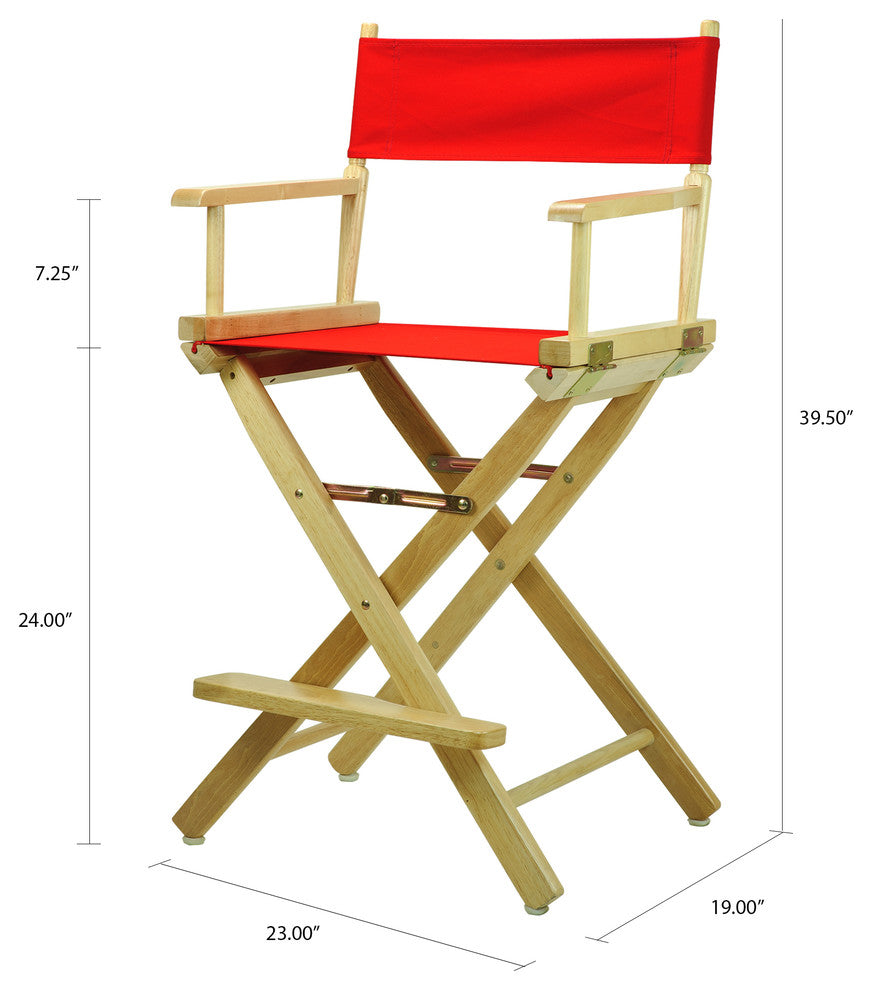 024" Director's Chair Natural Frame-Red Canvas