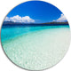 Vacant Beach With Turquoise Water, Seashore Disc Metal Wall Art, 38"