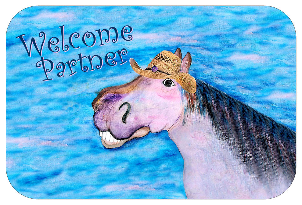 Welcome Partner Pony Plush Bath Mat, 20"x15"