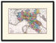 North Italy Vintage Antique Map Wall Art, 16"x21"