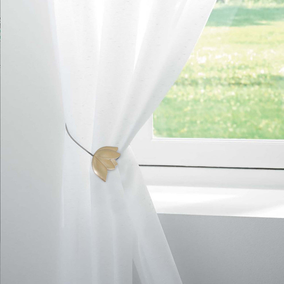 Magnetic Tulip Curtain Tieback "“ Elegant Resin Design with Strong Magnet, Gold, Pack of 1