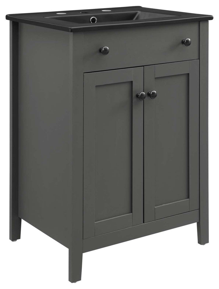 Nantucket 24" Bathroom Vanity - Gray Black