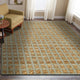 Gray Modern Grid Organic Jute Area Rug, 7'x9'