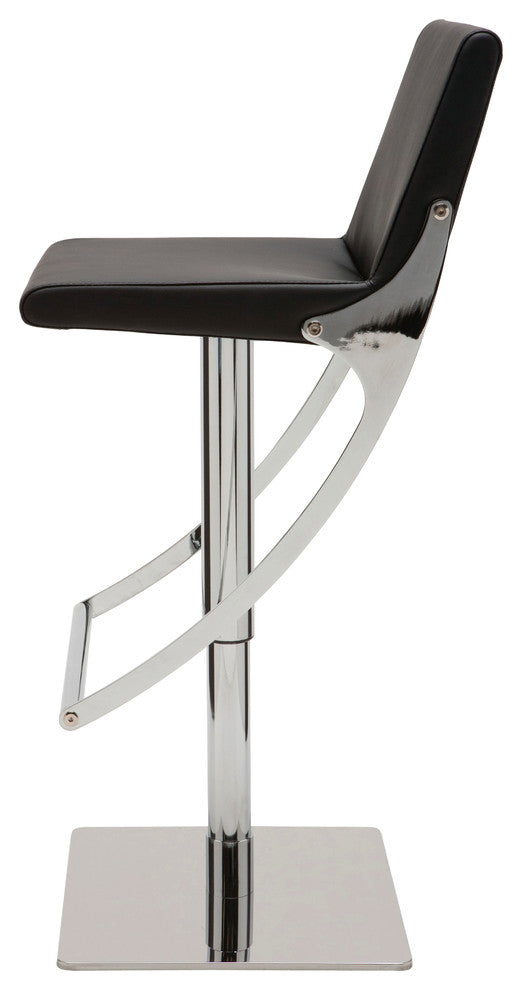 Swing Adjustable Bar Stool, Modern Barstool, Contemporary Barstool, Faux Leather