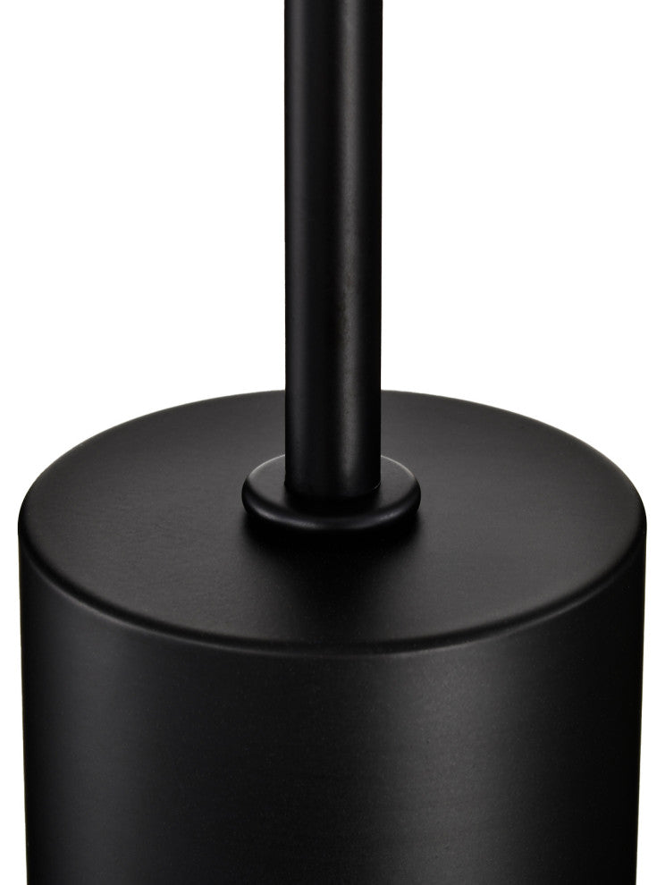 1-Light Matte Black Modern Mini Pendant Light With Cylindrical Metal Shade