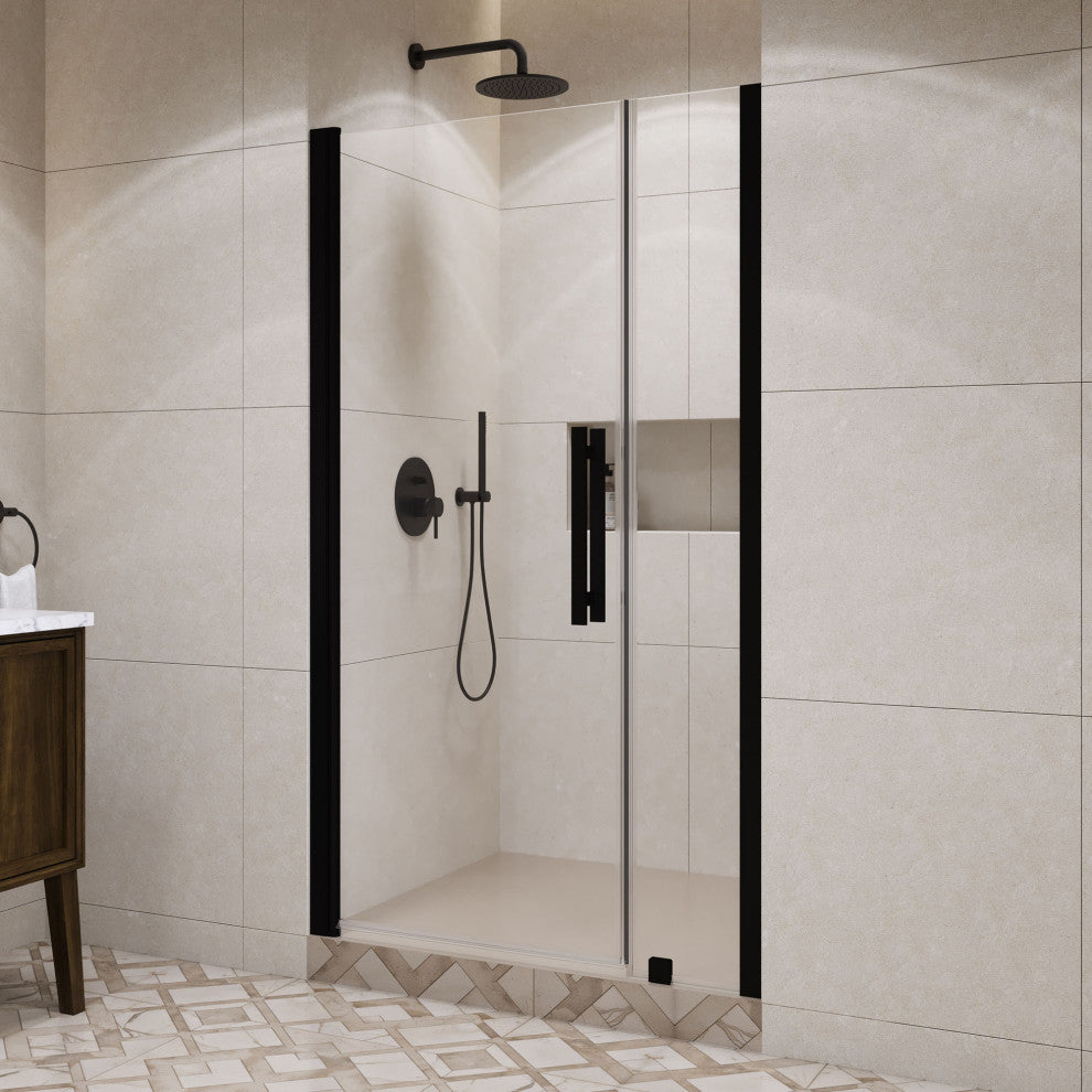 Pasadena 41 7/16-43 3/8"Wx72"H Alcove Pivot Shower Door Black